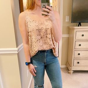 Snakeskin chiffon tank
